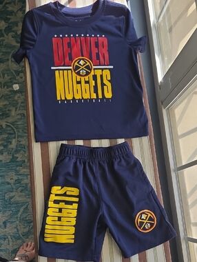 Denver Nuggets Navy Youth Tee & Shorts Set - Size 4
